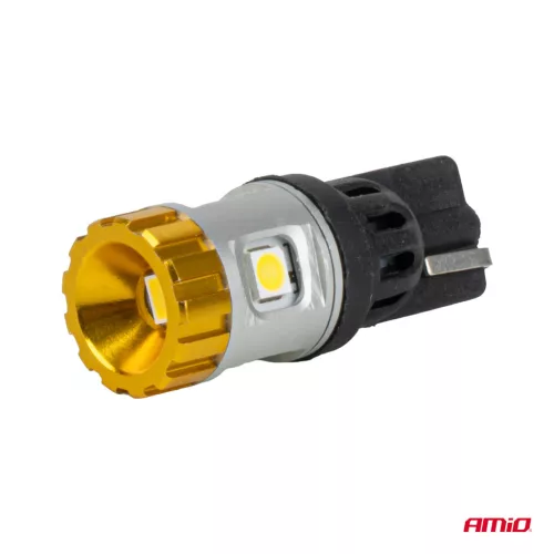 AMiO LED izzók CANBUS T10 3030 4SMD + 3020 1SMD fehér 12/24V (04990)