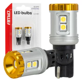   AMiO LED izzók STANDARD T15 3030 8SMD + 3020 1SMD fehér 12/24V (04991)
