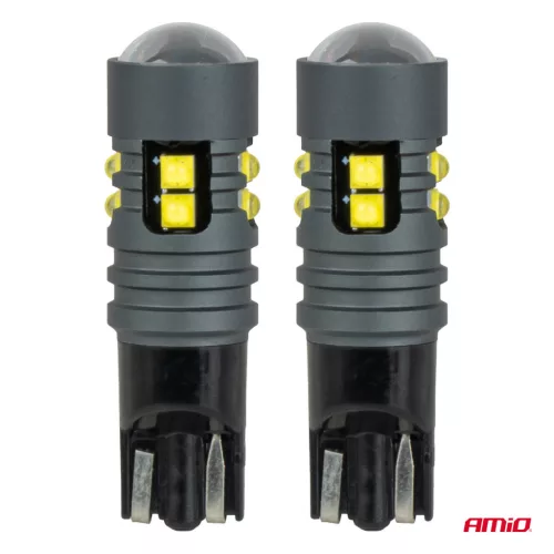 AMiO LED izzók STANDARD T10 2525 10SMD fehér 12/24V (04993)