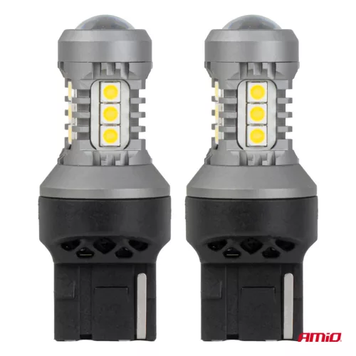 AMiO LED izzók STANDARD 7440 W21W 3030 15SMD fehér 12/24V (04996)