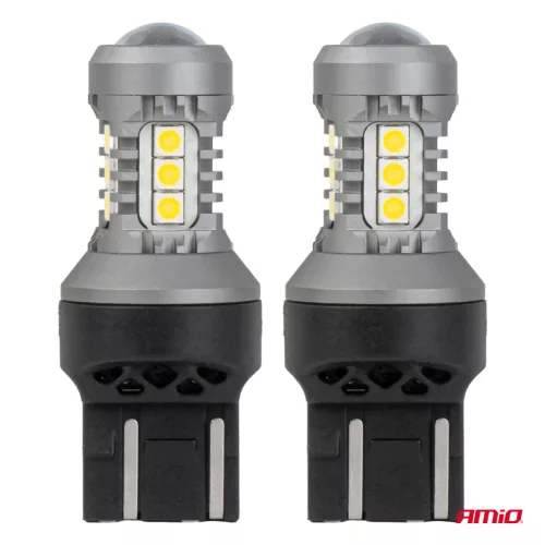 AMiO LED izzók STANDARD 7443 W21/5W 3030 15SMD fehér 12/24V (04998)