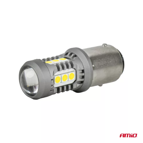 AMiO LED izzók STANDARD BA15S P21W 3030 15SMD fehér 12/24V (05000)