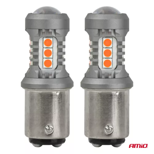AMiO LED izzók STANDARD BAY15D P21/5W 3030 15SMD piros 12/24V (05004)