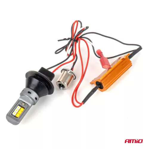 AMiO DRL – irányjelző 2 az 1-ben 1156 3535 12SMD 12/24V (05005)