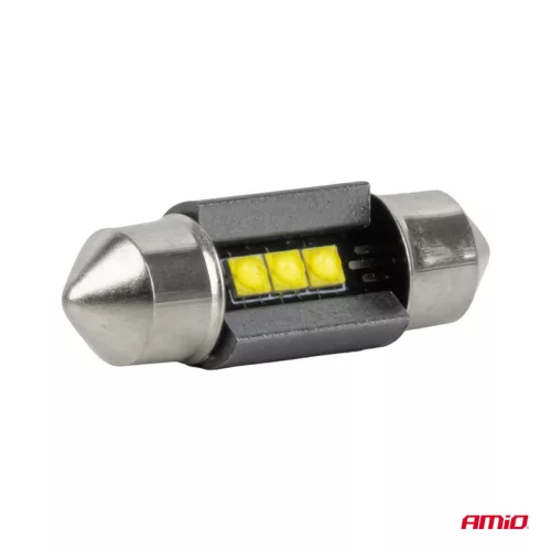 AMiO LED izzók CANBUS 31mm 2525 3SMD fehér 12/24V (05006)