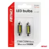 AMiO LED izzók CANBUS 36mm 2525 6SMD fehér 12/24V (05007)