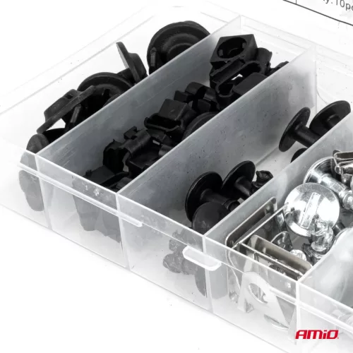 AMiO műanyag és fém csavar- és rögzítőpatent-készlet 16 mm 22 mm, 60 db (05034)