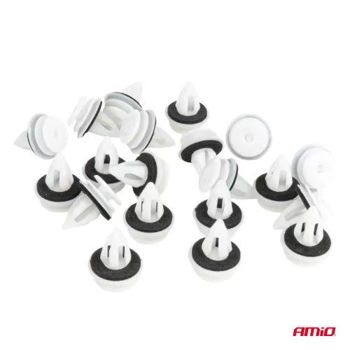 AMiO ajtó- és csomagtérkárpit-rögzítő patentkészlet gumitömítéssel, 20 mm, 20 db (05041)