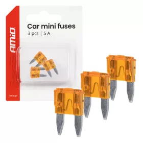 AMiO autós késes biztosítékok MINI 3 db 5A (05096)