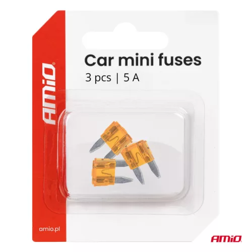 AMiO autós késes biztosítékok MINI 3 db 5A (05096)
