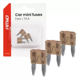 AMiO autós késes biztosítékok MINI 3 db 7.5A (05097)