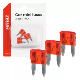 AMiO autós késes biztosítékok MINI 3 db 10A (05098)
