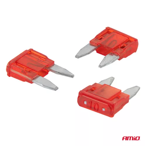 AMiO autós késes biztosítékok MINI 3 db 10A (05098)
