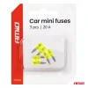 AMiO autós késes biztosítékok MINI 3 db 20A (05100)