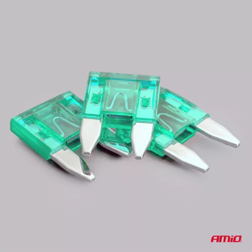AMiO autós késes biztosítékok MINI 3 db 30A (05102)