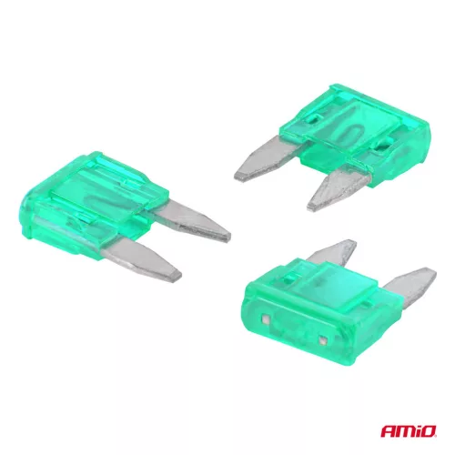 AMiO autós késes biztosítékok MINI 3 db 30A (05102)