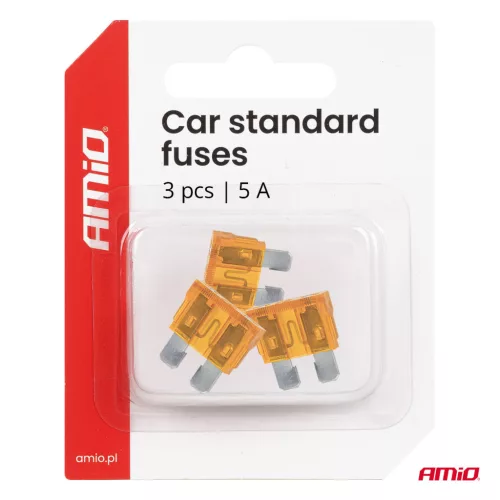 AMiO autós késes biztosítékok STANDARD 3 db 5A (05103)