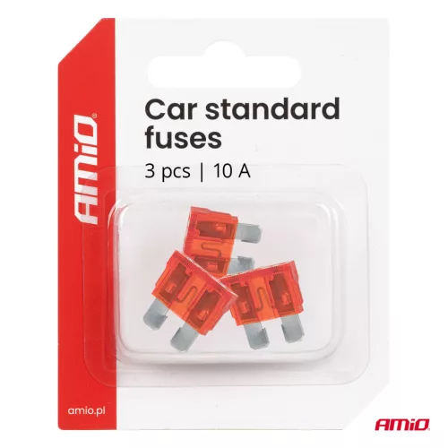 AMiO autós késes biztosítékok STANDARD 3 db 10A (05105)