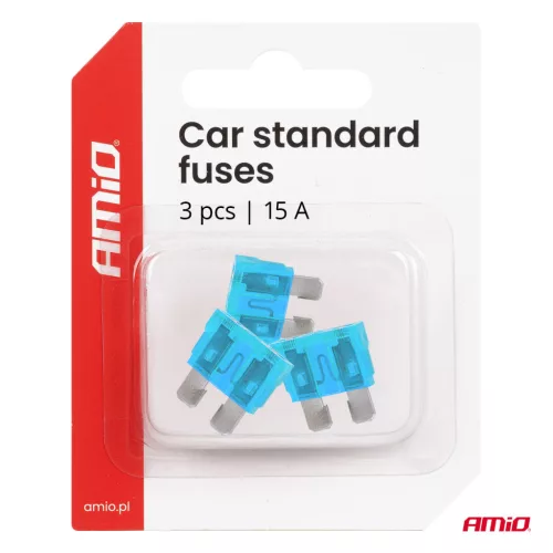 AMiO autós késes biztosítékok STANDARD 3 db 15A (05106)