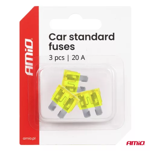 AMiO autós késes biztosítékok STANDARD 3 db 20A (05107)