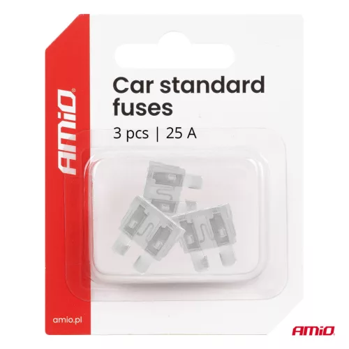 AMiO autós késes biztosítékok STANDARD 3 db 25A (05108)