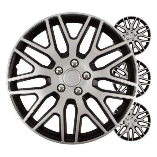 Versaco dísztárcsák 4 db készlet Dakar fekete & ezüst 17" színes dobozban (3260)