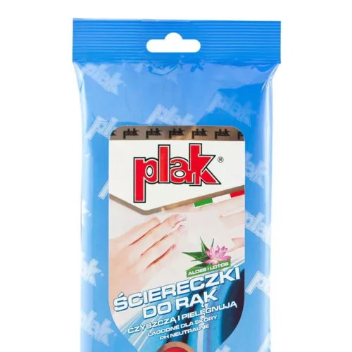 PLAK kéztisztító kendő, aloe és lótusz, 24 db (E0429)