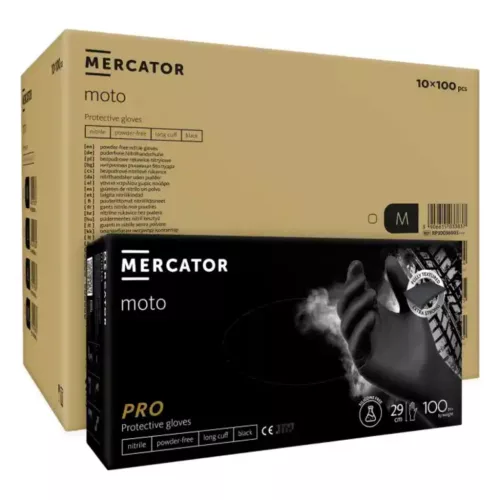 MERCATOR Nitril kesztyű MOTO fekete méret XL, 100 db (MER03386)