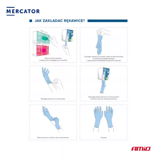 MERCATOR nitril védőkesztyű Nitrylex Basic méret M 100 db (MER13329)
