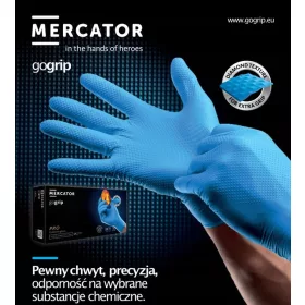   MERCATOR nitril kesztyű GoGrip fekete méret M, 50 db (MER20310)