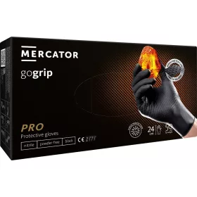   MERCATOR nitril kesztyű GoGrip fekete méret XXL, 50 db (MER20313)