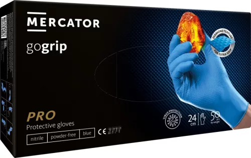 MERCATOR nitril kesztyű GoGrip kék méret S, 50 db (MER20314)