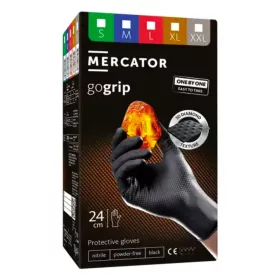   MERCATOR gogrip fekete nitril kesztyű, egyenként adagolható, XXL, 100 db (MER20888)