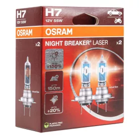   Osram Halogénizzó H7 12V 55W PX26d NIGHT BREAKER lézerfóliás +150% /2 db (O-64210NL-HCB)