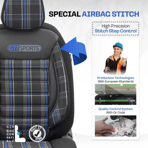 OTOM Autós üléshuzat-készlet GTI 804 3-ZIP (OT00919)