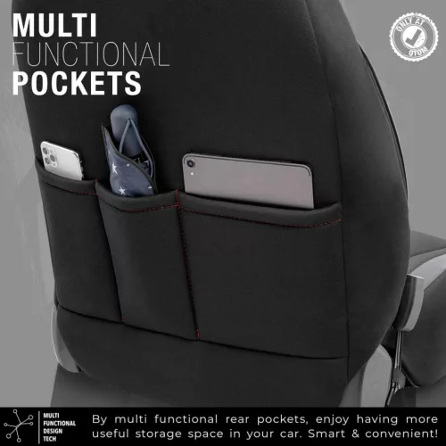 OTOM Autós üléshuzat-készlet LIMITED 101 fekete/piros 3-ZIP (OT74047)