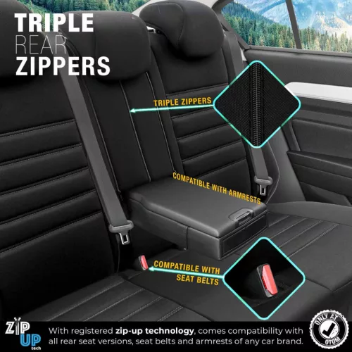 OTOM Autós üléshuzat-készlet LIMITED 102 fekete/szürke 3-ZIP (OT74048)