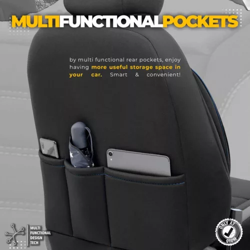 OTOM Autós üléshuzat-készlet INDIVIDUAL 203 fekete/kék 3-ZIP (OT74052)