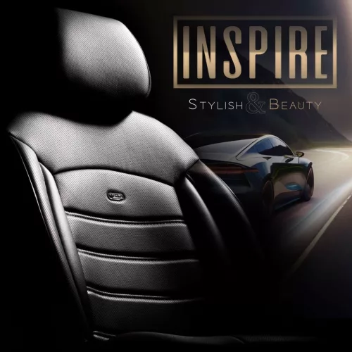 OTOM Autós üléshuzat-készlet INSPIRE 3501 fekete ECO-bőr 3-ZIP (OT85511)