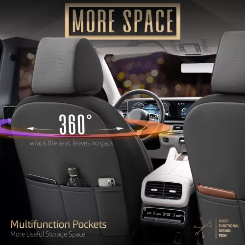 OTOM Autós üléshuzat-készlet INSPIRE 3501 fekete ECO-bőr 3-ZIP (OT85511)