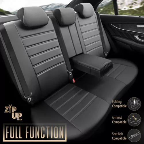 OTOM Autós üléshuzat-készlet INSPIRE 3501 fekete ECO-bőr 3-ZIP (OT85511)