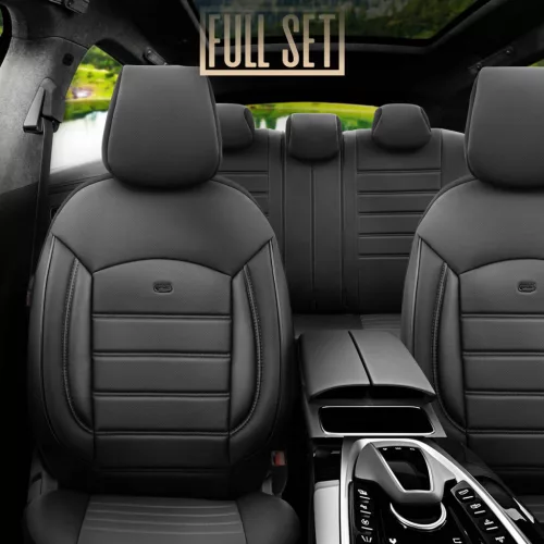 OTOM Autós üléshuzat-készlet INSPIRE 3501 fekete ECO-bőr 3-ZIP (OT85511)