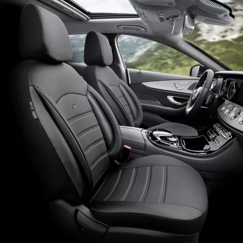 OTOM Autós üléshuzat-készlet INSPIRE 3501 fekete ECO-bőr 3-ZIP (OT85511)