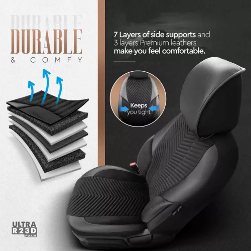 OTOM Autós üléshuzat-készlet ADVANCED 204 fekete BABYFACE 3-ZIP (OT86741)
