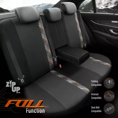 OTOM Autós üléshuzat-készlet HORIZON 1805 narancssárga 3-ZIP (OT86745)