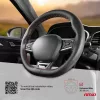 OTOM perforált felvarrható kormányvédő, fekete, piros cérnával, 38–39 cm (OTDK202)