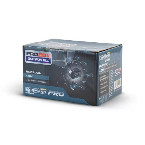 BORMANN Pro Akkumulátor BORMANN Pro 20 V gépekhez, 4 Ah Li-Ion, töltöttségjelzővel (BBP2004)