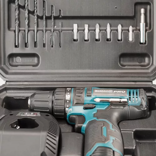 BORMANN Pro Akkus fúró-csavarozó készlet 12 V, 25 Nm, 1,3 Ah akkuval és tartozékokkal (BBP2100)