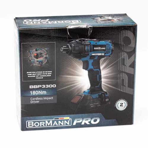 BORMANN Pro Akkus ütvecsavarozó 20 V, 1/4” HEX befogással, 180 Nm, akku és töltő nélkül (BBP3300)
