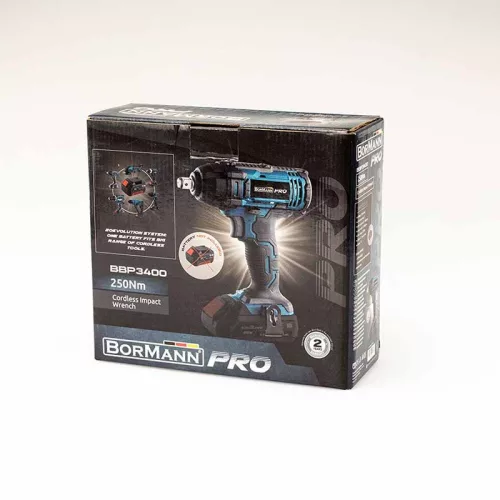 BORMANN Pro Akkus ütvecsavarozó 20 V, 1/2” befogással, 250 Nm, akku és töltő nélkül (BBP3400)